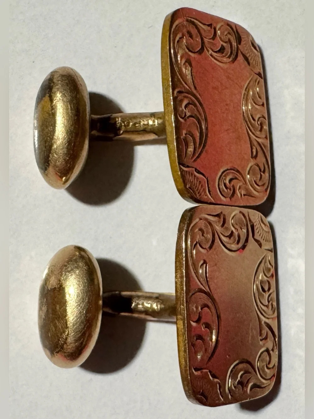 Antique GLPCO Bean-Back Cufflinks – Gold Plate Co., c. 1890–1910